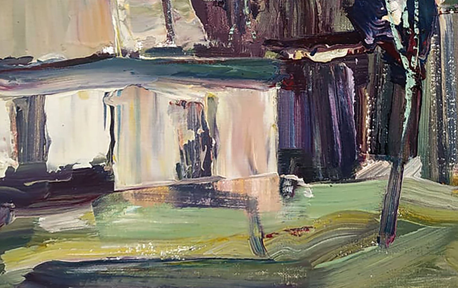 Oil painting rural yard Mazur Vladimir