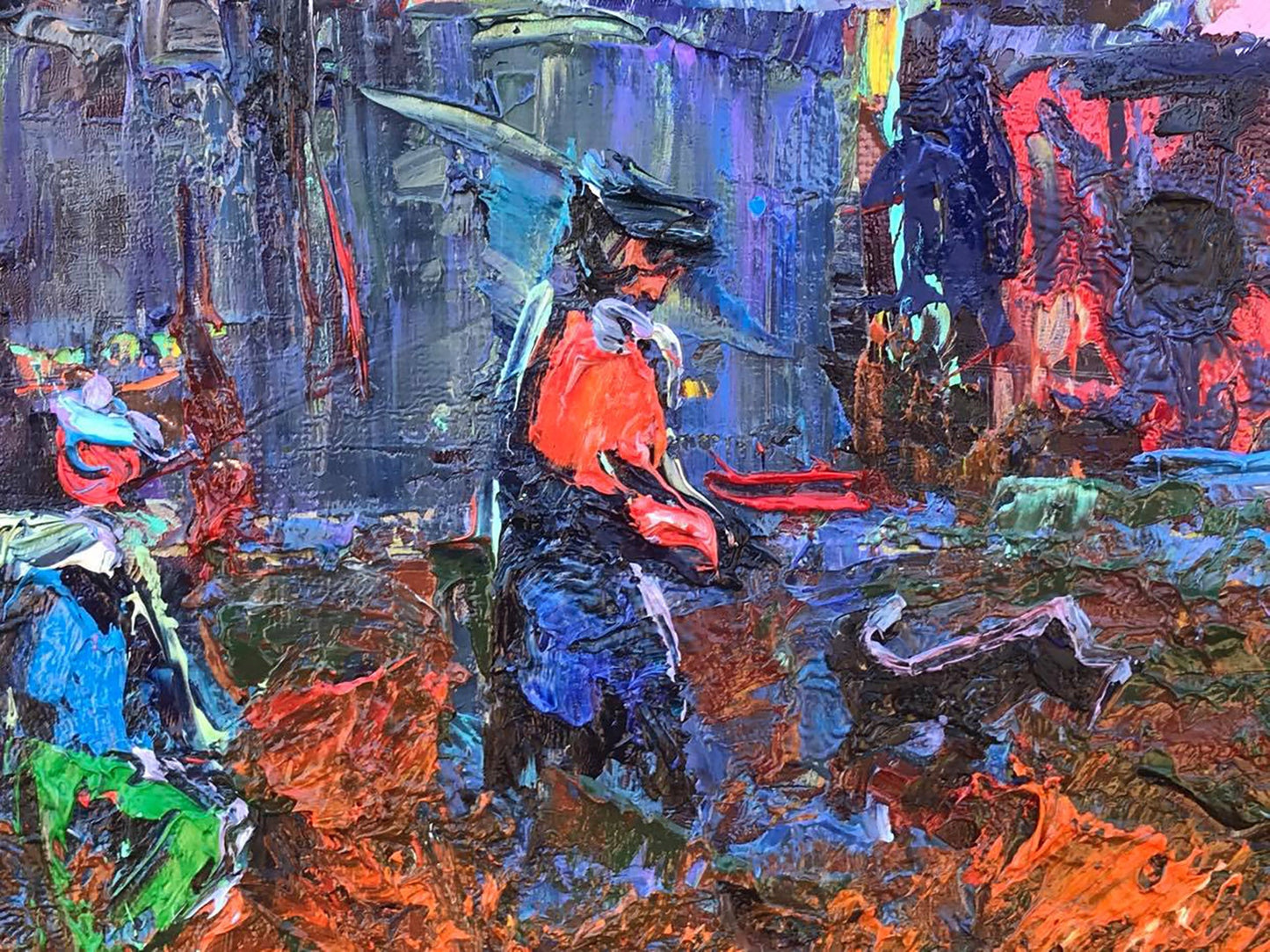 Oil Painting Nature Landscape Village landscape Art 