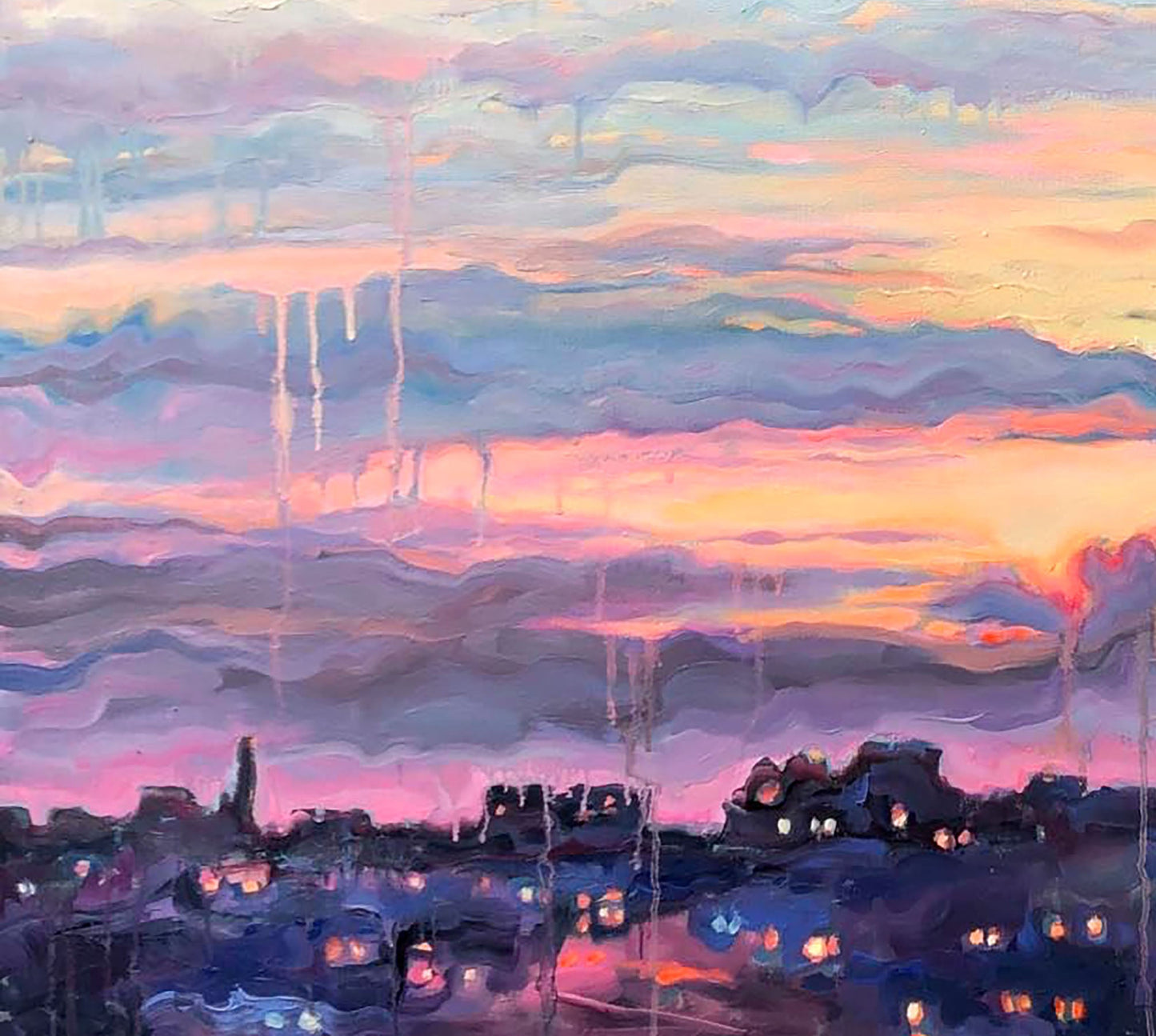 Oil painting Sky landscape  Osnach Olesia