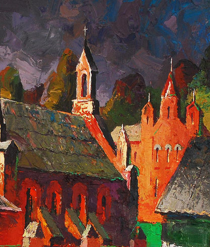 Oil painting Old misto. Storm Egor Shvachunov