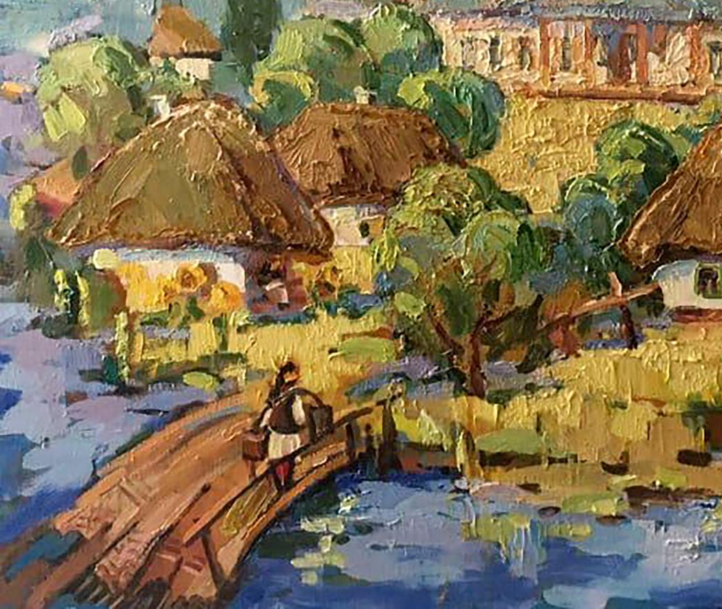 Oil Painting Nature  Village landscape Art 