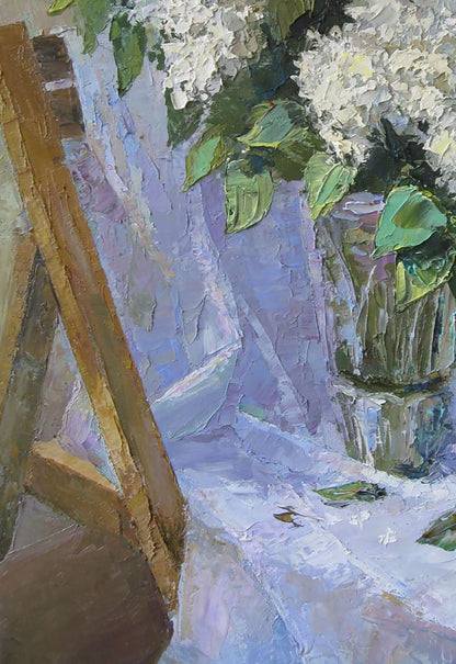 Oil painting Bouquet of white lilacs Serdyuk Boris Petrovich