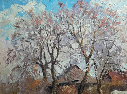 Oil painting Landscape with horses Serdyuk Boris Petrovich