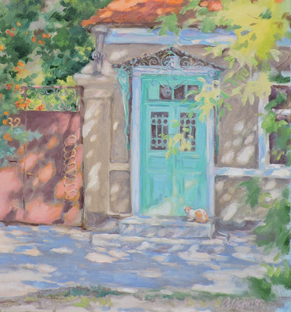 Oil painting Summer Cityscape Osnach Olesia