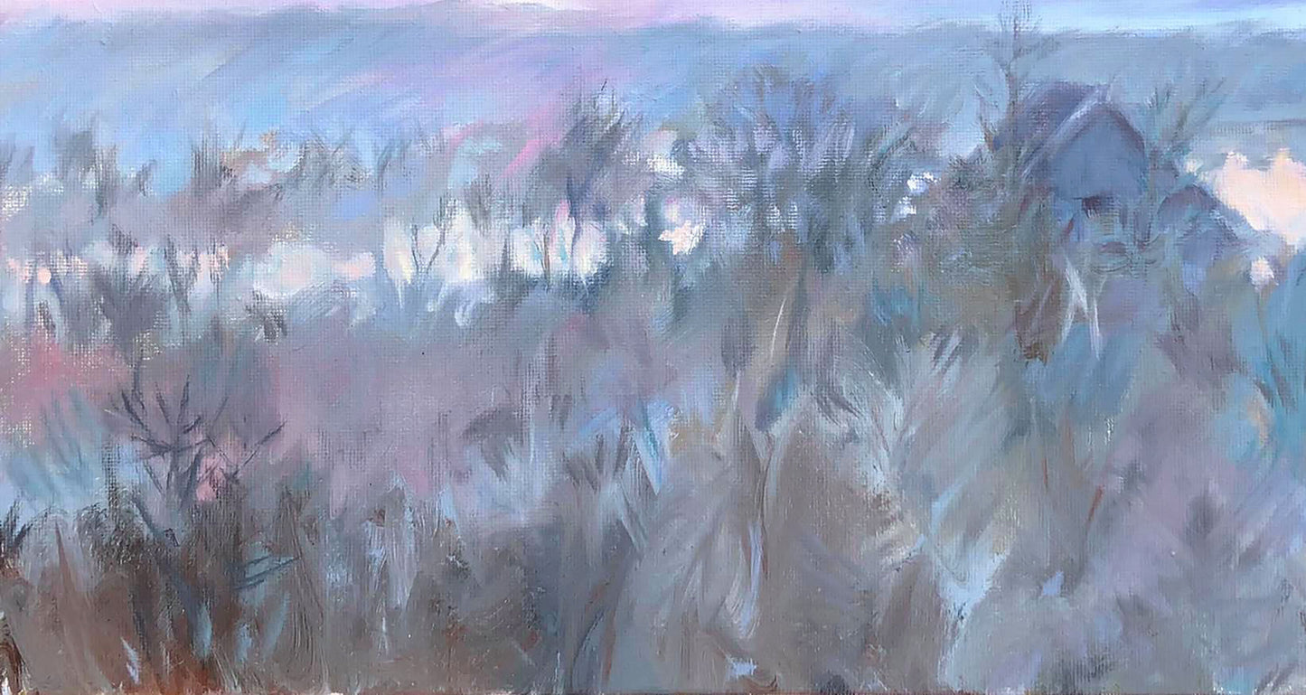 Oil painting Forest house Landscape  Osnach Olesia