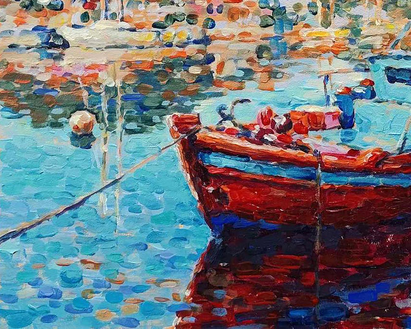 Acrylic painting Morning SeascapeOsnach Olesia