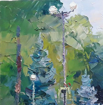 Oil painting City square Boris Serdyuk