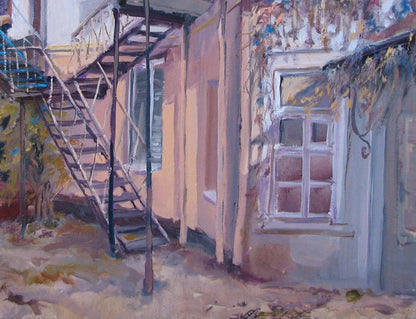 Oil painting Old town house  Osnach Olesia