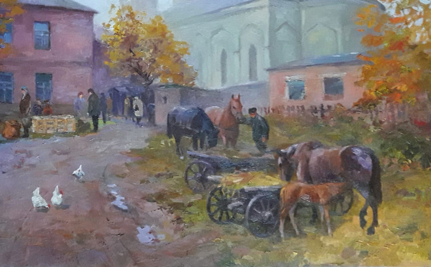 Oil painting Street of Old Kremenchug Serdyuk Boris Petrovich