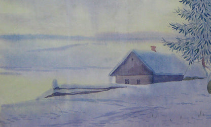 Valery Savenets's watercolor painting capturing a "January Morning"