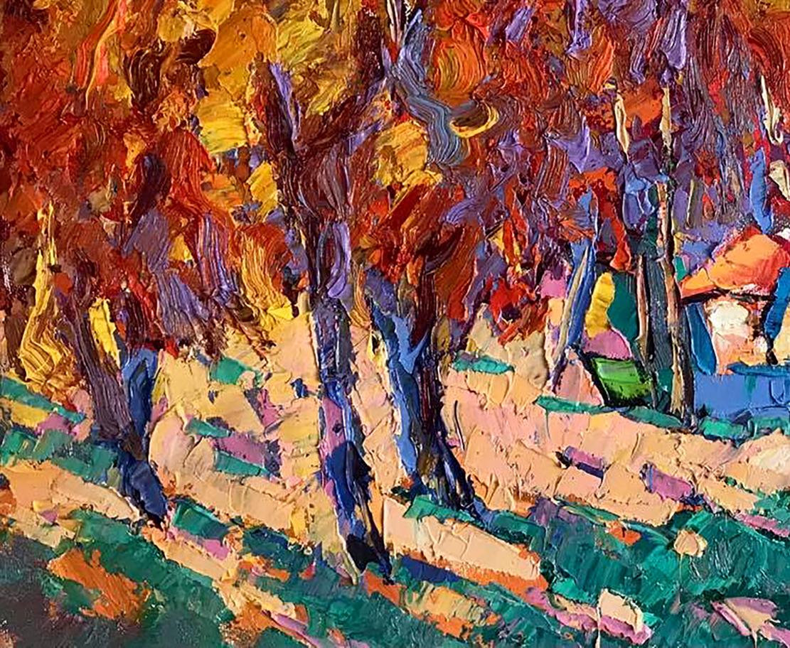 Oil Painting Nature Landscape Village landscape Art 