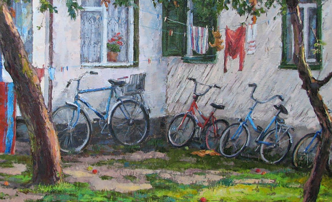 Oil painting Old town house Osnach Olesia