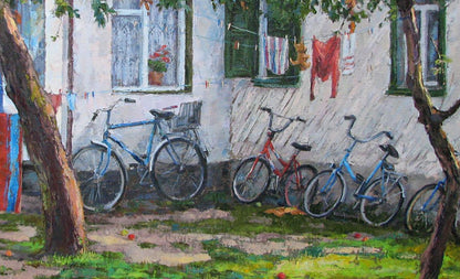 Oil painting Old town house Osnach Olesia