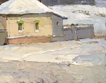 Oil painting Winter sketch Egor Shvachunov