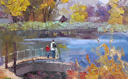 Oil painting Near the river Boris Serdyuk