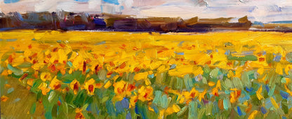 Oli painting Sunflowers are ripening Pereta Vyacheslav