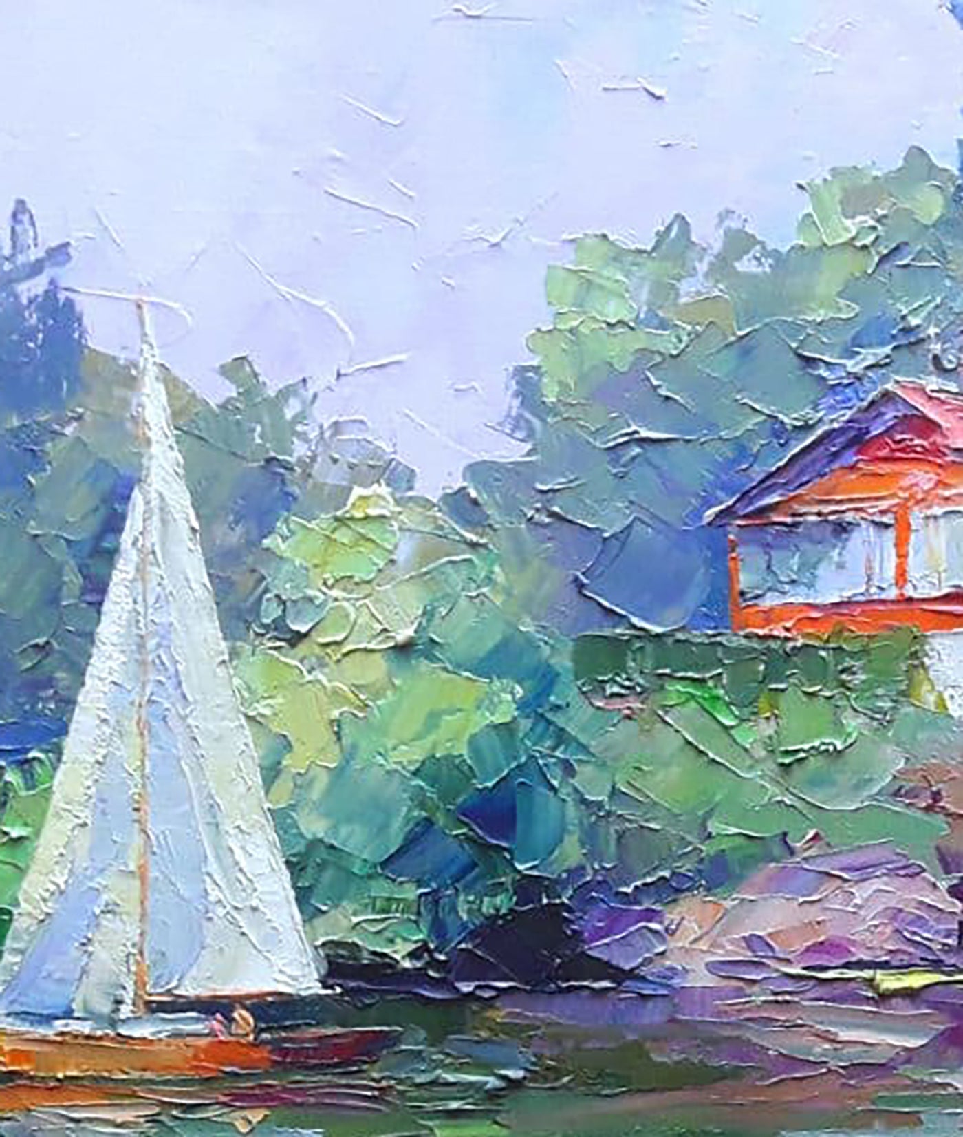 Oil painting White sailboat Serdyuk Boris Petrovich