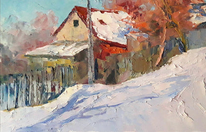Oil painting Winter lane Serdyuk Boris Petrovich
