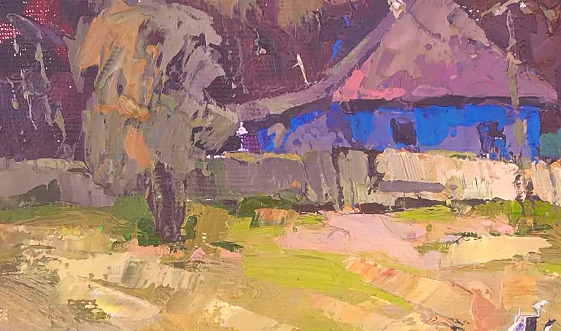 Oil Painting Nature Landscape Village landscape Art 