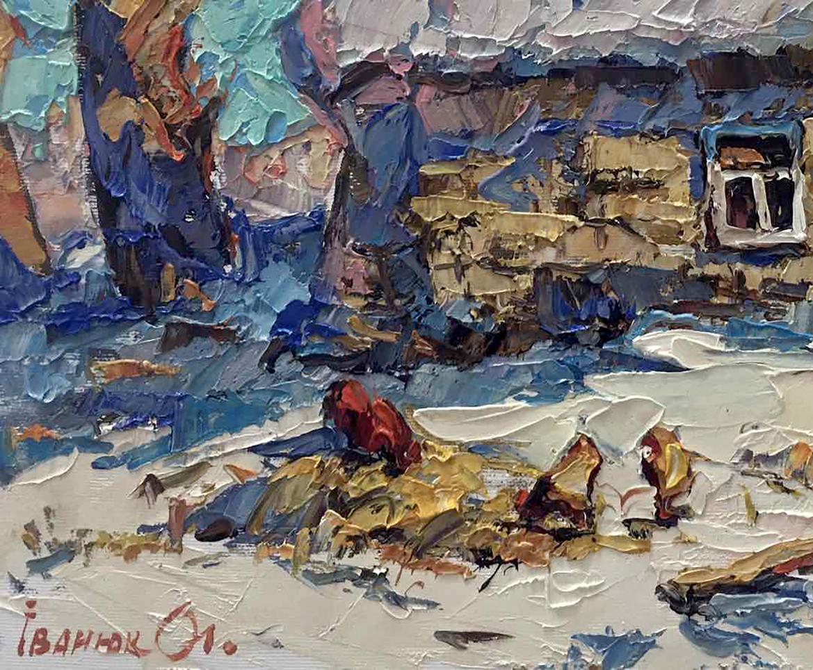 Oil Painting Nature Landscape Village landscape Art 