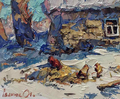 Oil Painting Nature Landscape Village landscape Art 