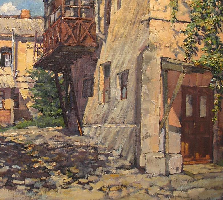 Oil painting Old town Urban landscape  Osnach Olesia