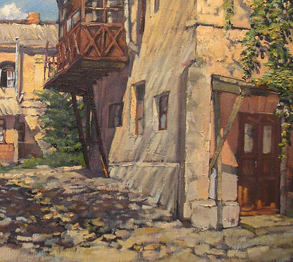 Oil painting Old town Urban landscape  Osnach Olesia