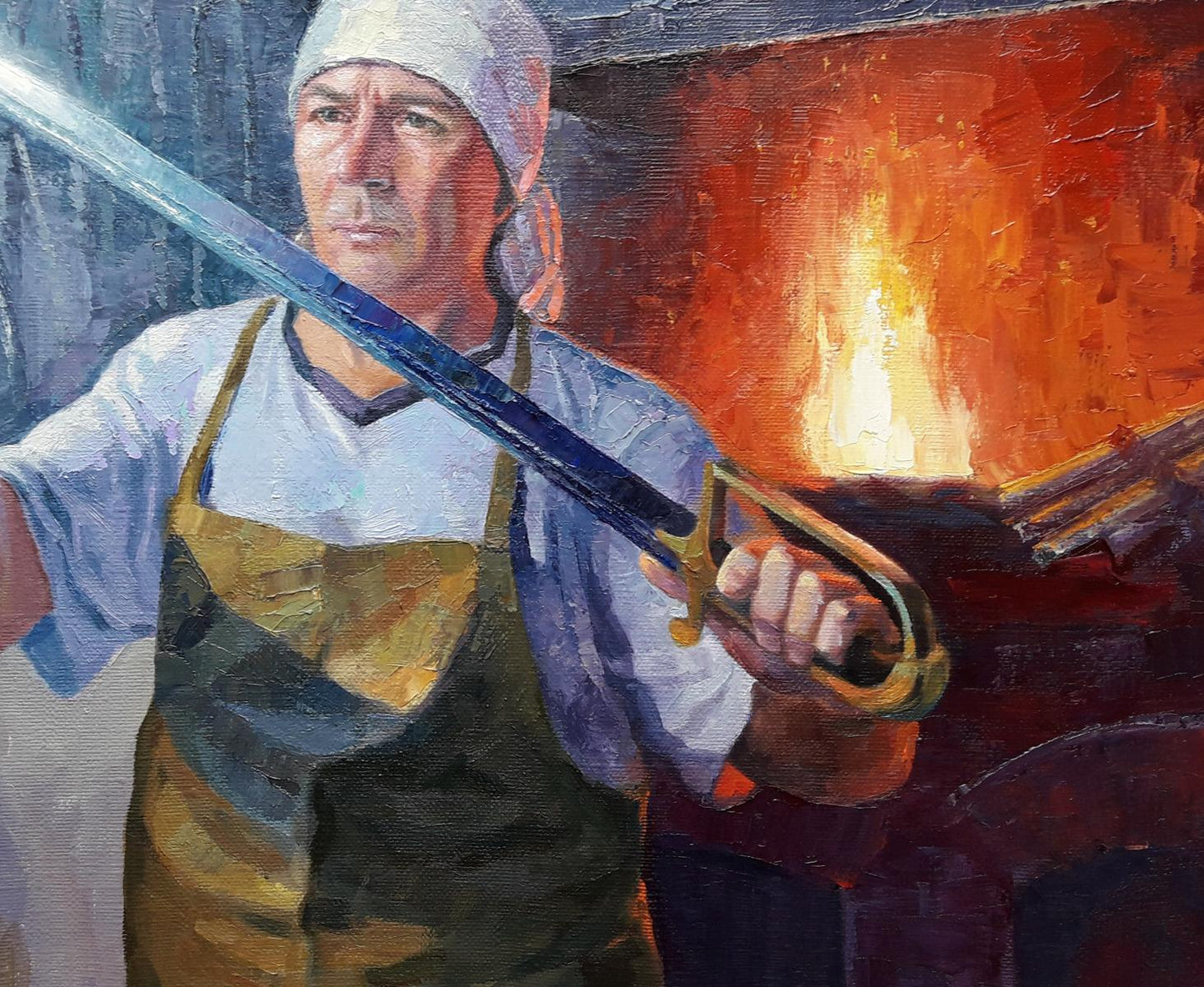 The Blacksmith in Oil: Painting by Serdyuk Boris Petrovich