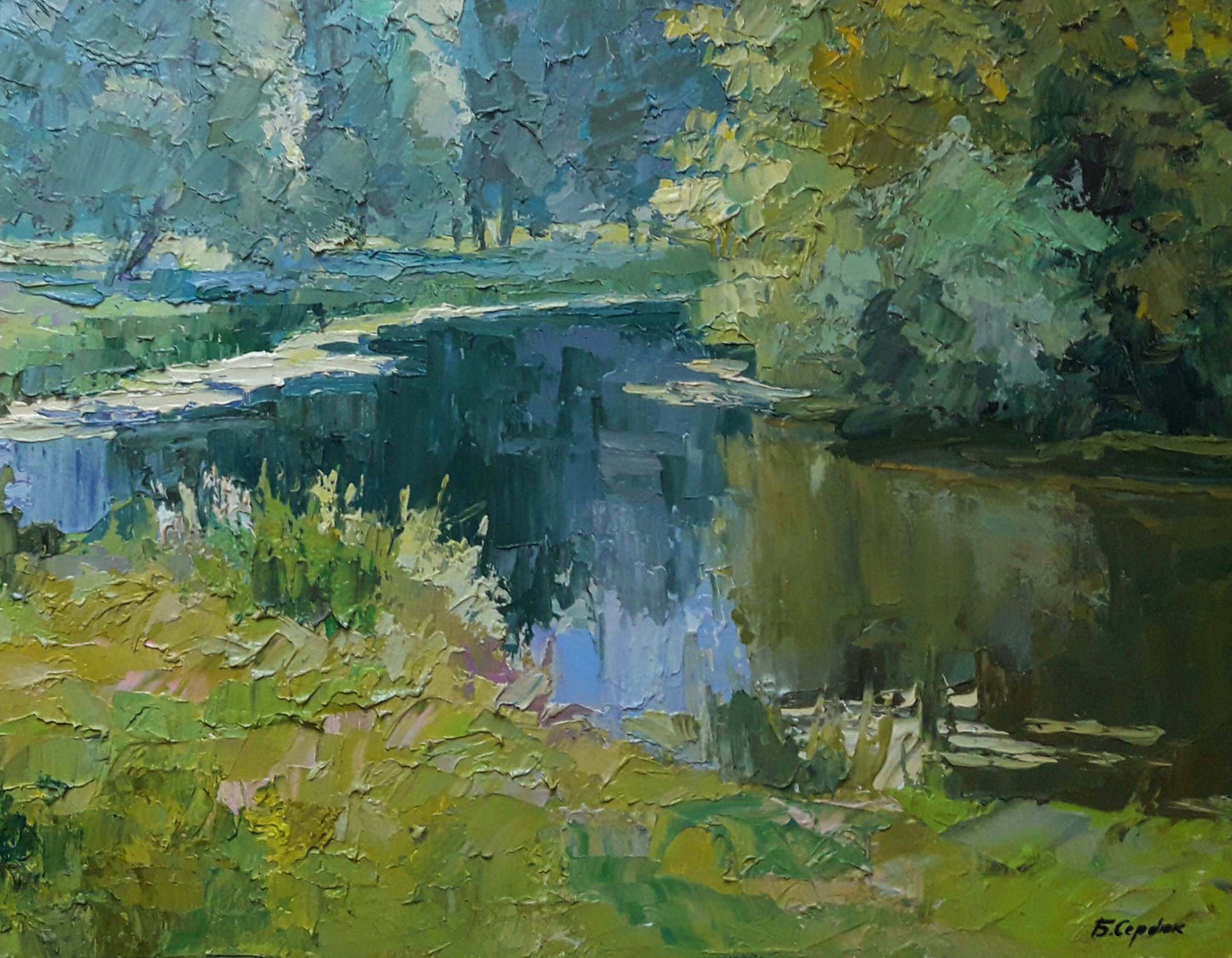 Oil painting Morning on the pond Serdyuk Boris Petrovich