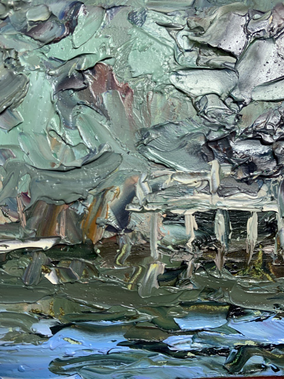 Oil Painting River Nature Landscape 