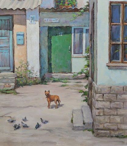 Oil painting Summer Cityscape Osnach Olesia