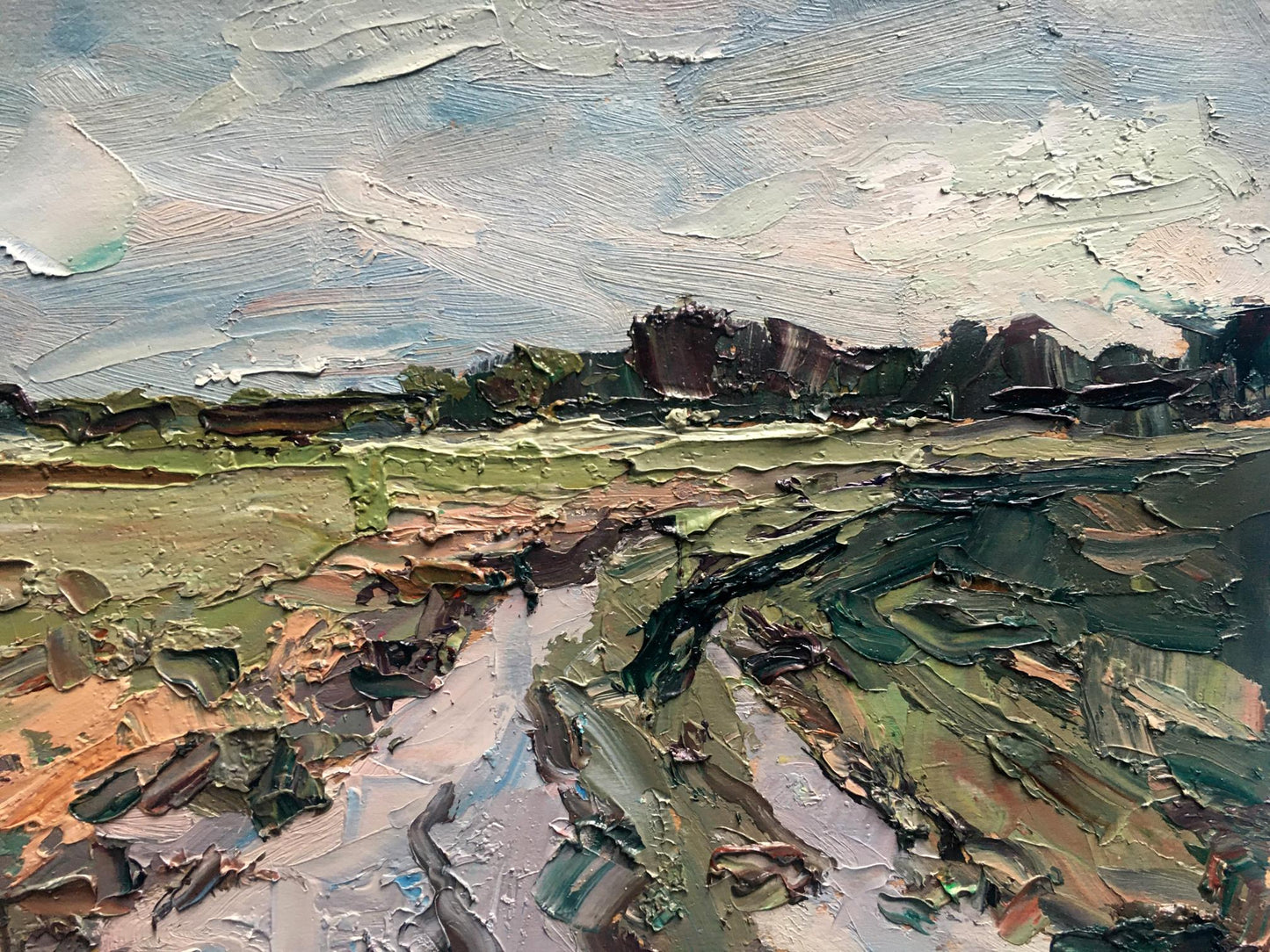 Oil painting rain Nature Landscape 