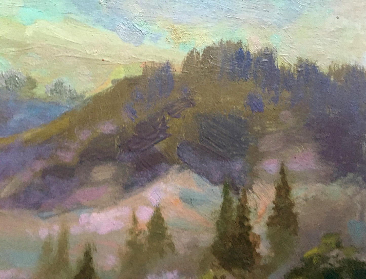 Oil painting Fog in the mountains Batrakov Vladimir Grigorievich