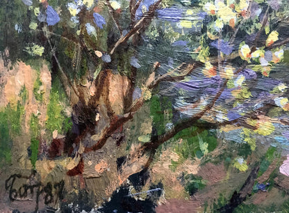 Oil painting Willow blossoms over water Batrakov Vladimir Grigorievich