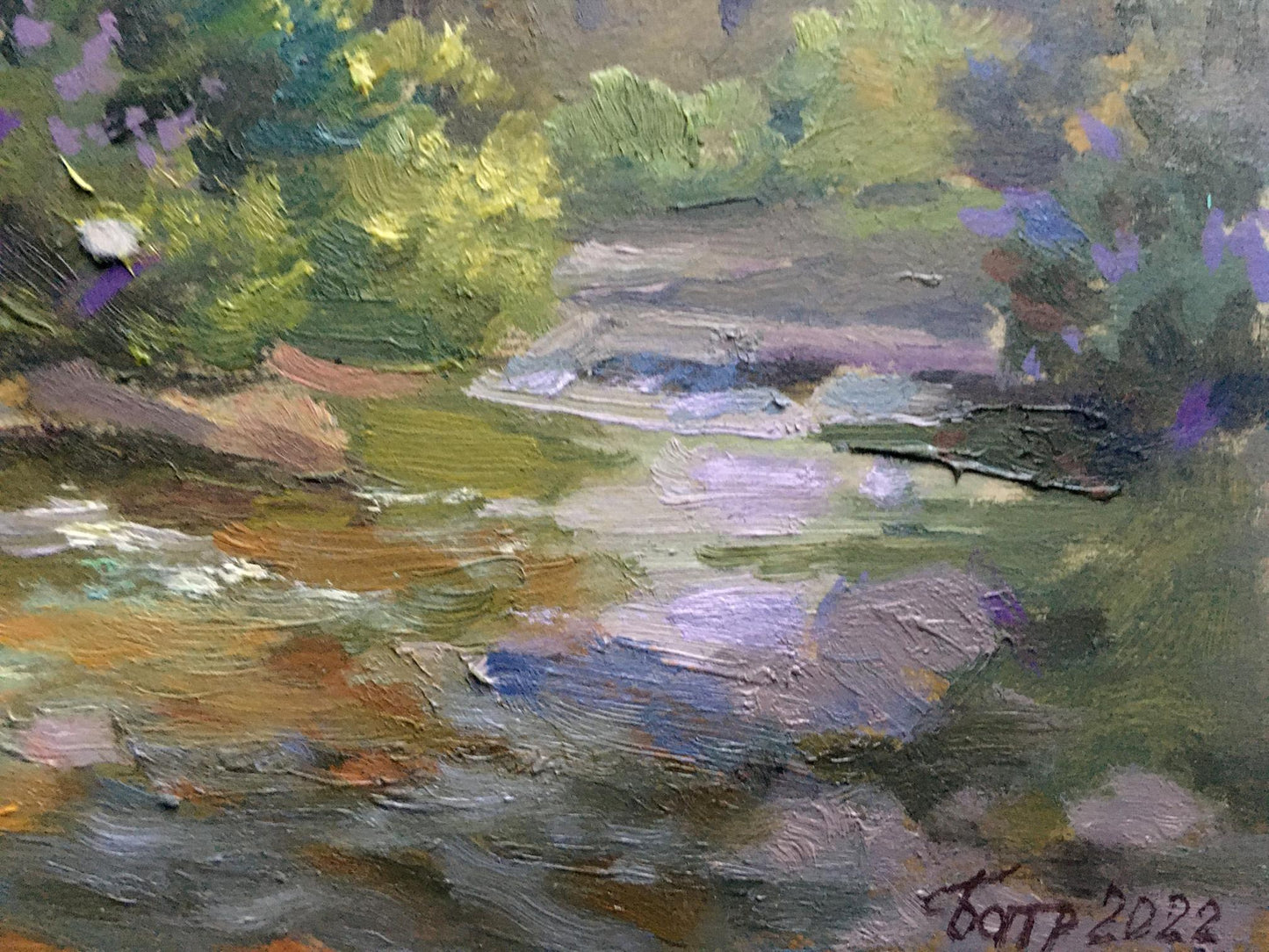 Oil painting Opir River Batrakov Vladimir Grigorievich