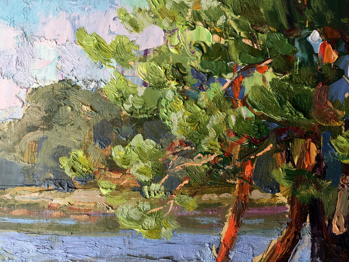 Oil painting Near the lake Batrakov Vladimir Grigorievich