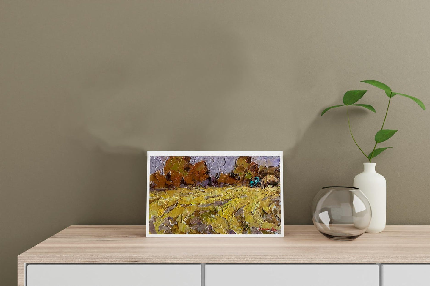 Oil Painting Nature Landscape Village landscape Art 