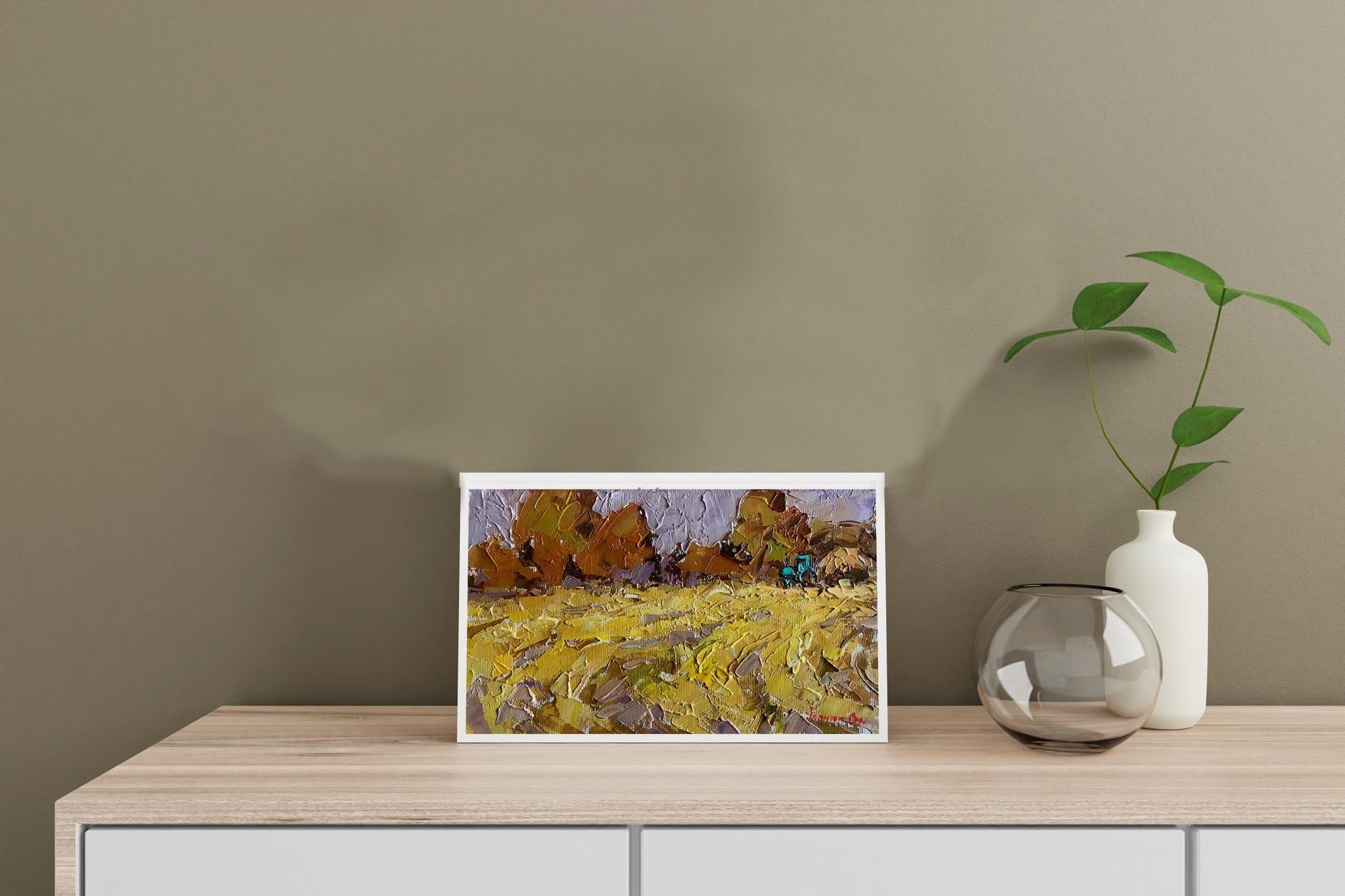 Oil Painting Nature Landscape Village landscape Art 