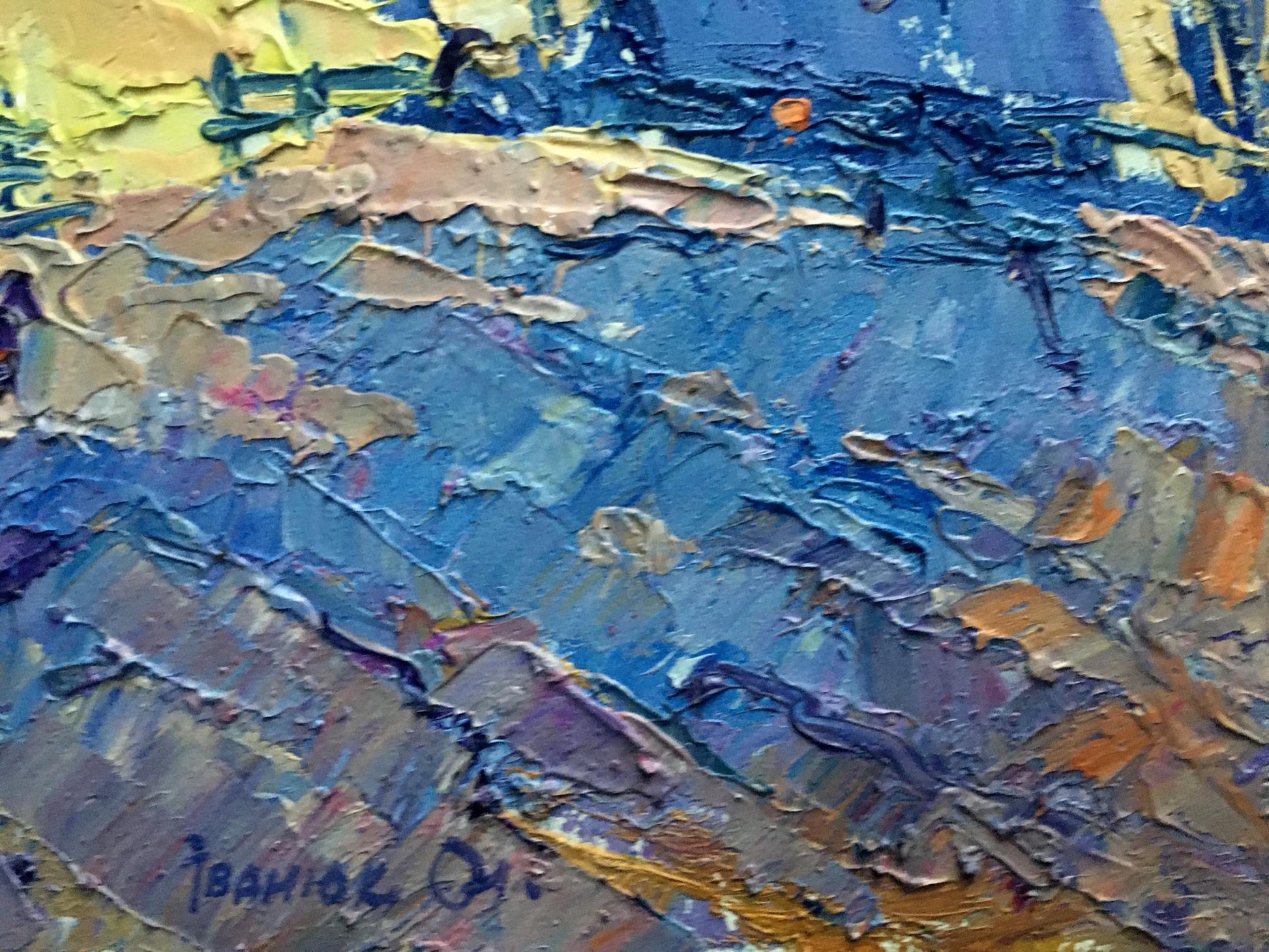 Oil Painting Nature Landscape Village landscape Art 