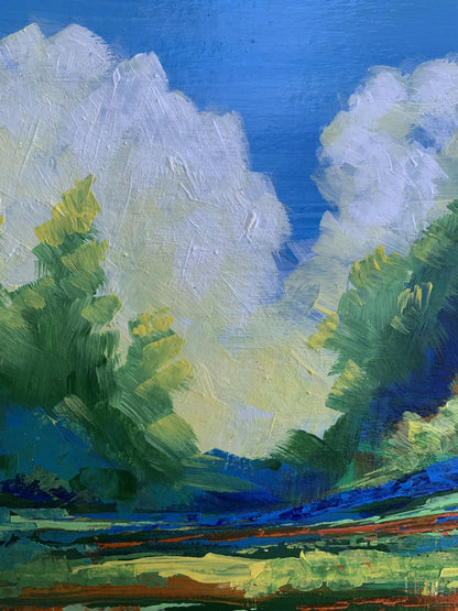 Oil painting Sun behind the clouds V. Zadorozhnya