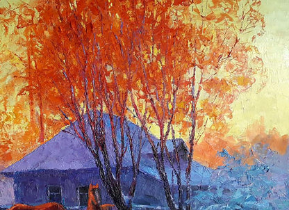 Oil painting Winter evening Serdyuk Boris Petrovich
