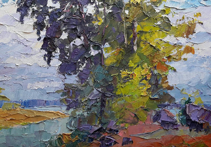 The colors of autumn are captured in Boris Petrovich Serdyuk's oil painting