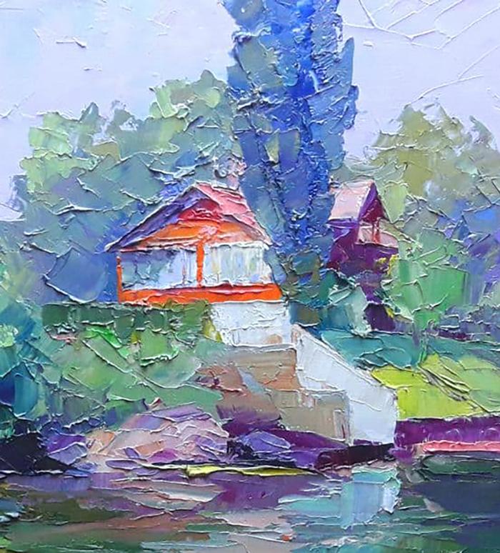 Oil painting White sailboat Serdyuk Boris Petrovich