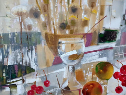 Abstract oil painting Cherries Anatoly Tarabanov