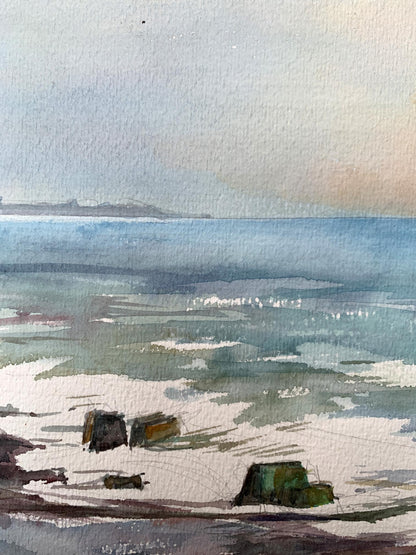 Watercolor painting Sea silence Unknown artist