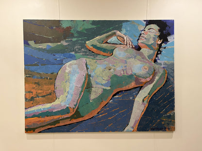Acrylic painting nude Woman portrait Serhiy Kovalev