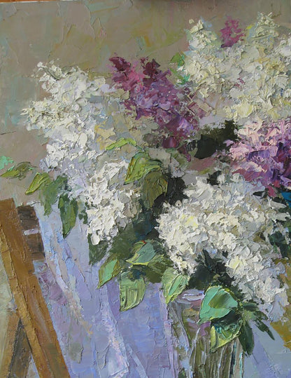 Oil painting Bouquet of white lilacs Serdyuk Boris Petrovich