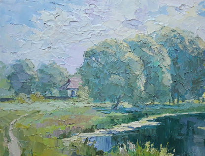 Oil painting Morning on the pond Serdyuk Boris Petrovich