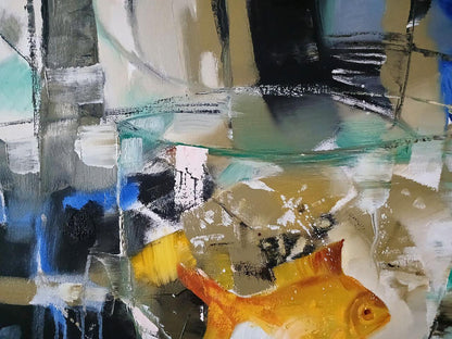 Abstract oil painting Goldfish Anatoly Tarabanov