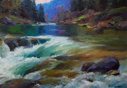 Oil painting Mountain river Serdyuk Boris Petrovich №SERB 301